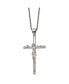 Chisel polished Large Crucifix Pendant on a Box Chain Necklace
