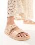 ASOS DESIGN Frozen double strap slider in beige