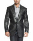 Фото #1 товара Men One-Button Tuxedo Leather Blazer - Short