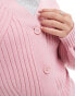 Фото #4 товара ASOS DESIGN structured sleeve cardigan with rib detail in pink