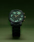 Men's Camo Chrono Matte Olive Green Ceramic Bracelet Watch 45mm