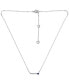 ფოტო #3 პროდუქტის Imitation Sapphire Polished Bar Necklace, 16" + 2" extender, (Also in Lab-Grown Ruby), Created for Macys