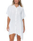 Juniors' Vacay Button-Front Side-Slit Cover-Up