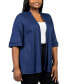 Фото #2 товара Plus Size Elbow Length Open Front Cardigan Sweater