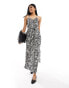 Фото #4 товара Vero Moda jersey halterneck maxi dress with tie waist in mono floral print