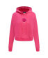 Women's Pittsburgh Steelers Triple Pink Cropped Fleece Pullover Hoodie