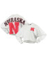 Фото #1 товара Women's White Nebraska Huskers Raw Hem Cropped Long Sleeve T-shirt
