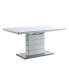 Kameryn Dining Table with Butterfly Leaf, White High Gloss Finish