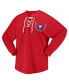ფოტო #2 პროდუქტის Women's Red Washington Capitals Spirit Lace-Up V-Neck Long Sleeve Jersey T-shirt