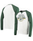 Фото #1 товара Men's White, Green Bay Packers Colorblock Raglan Long Sleeve T-shirt