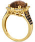 ფოტო #3 პროდუქტის Chocolate Quartz (4 ct. t.w.) & Diamond (5/8 ct. t.w.) Halo Ring in 14k Gold