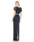 ფოტო #2 პროდუქტის Women's Beaded Butterfly Sleeve Column Gown