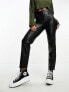 Фото #1 товара Vero Moda leather look cigarette trouser in black