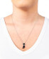 Фото #2 товара Macy's black and White Crystal Sitting Cat Necklace in Fine Silver Plated Brass