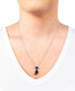 ფოტო #2 პროდუქტის Black and White Crystal Sitting Cat Necklace in Fine Silver Plated Brass