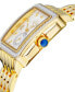 Women's Bari Tortoise Swiss Quartz Diamond Accents Ion Plating Gold-Tone Stainless Steel Bracelet Watch 34mm x 30mm