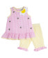 Baby Girls Bumble Bee Seersucker Outfit with Diaper Cover, 2 Piece Set