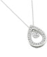 ფოტო #3 პროდუქტის Diamond Orbital Teardrop Halo Pendant Necklace (1/3 ct. t.w.) in 10k White Gold, 16" + 2" extender