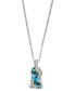 ფოტო #1 პროდუქტის EFFY® Blue Topaz 18" Pendant Necklace (3 ct. t.w.) Sterling Silver & 18k Gold-Plate