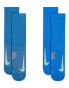 Nike Running Multiplier 2 pack crew socks in blue