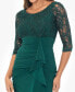 Women's Lace-Top 3/4-Sleeve Ruffled Gown