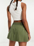 Фото #5 товара New Look pleated mini skirt in dark khaki