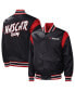 Фото #1 товара Men's Black NASCAR Force Play Full-Snap Varsity Jacket