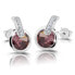 Charming silver earrings with zircons M21062