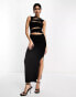 Фото #1 товара ASOS DESIGN high neck slash midi dress in black