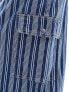 Pieces denim maxi skirt with cargo pockets in blue stripe