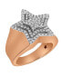 ფოტო #2 პროდუქტის SuperStar Rose Natural Certified Diamond 0.97 cttw Round Cut 14k Yellow Gold Statement Ring for Men