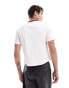 Фото #3 товара ASOS DESIGN standard fit ribbed t-shirt with contrast neck in white