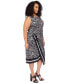 ფოტო #3 პროდუქტის Plus Size Zebra-Print Faux Wrap Midi dress