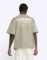 River Island short sleeve luminis t-shirt in light khaki M - фото #2