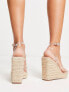 Madden Girl Hillaire rafia wedge heeled sandal in clear