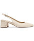 Terra Snip-Toe Slingback Block-Heel Pumps