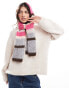 ASOS DESIGN scarf with pink and grey stripe design