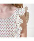 Фото #2 товара Little Girls Linen Pinafore Flutter Dress with Crochet Trim