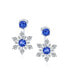Holiday Party Winter Christmas Blue CZ 2 In 1 Ear Jackets Back Front Snowflake Stud Earrings .925 Sterling Silver