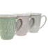 Cup with Tea Filter DKD Home Decor Blue Green Light Pink Stainless steel Porcelain 380 ml (3 Units)