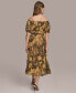 ფოტო #2 პროდუქტის Women's Off-The-Shoulder Chiffon Midi Dress