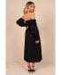 ფოტო #3 პროდუქტის Women's Domenica Shirred Long Sleeve Midi Dress