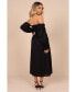 Women's Domenica Shirred Long Sleeve Midi Dress