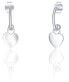 Silver semicircular earrings with hearts SVLE0818XH20000