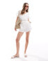 Фото #1 товара Mango button down playsuit in white