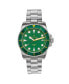 Men Luciano Stainless Steel Watch - Green, 41mm