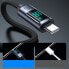 Kabel przewód z wyświetlaczem LED USB-C - USB-A 66W 1.2m czarny