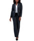 Women's Jacquard Two-Button Piped Pantsuit, Regular & Petite Sizes