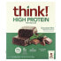 Фото #1 товара Think !, Батончики с высоким содержанием протеина, шоколад и мята, 5 батончиков по 60 г (2,1 унции)