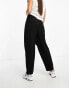 ASOS DESIGN Tall tapered trouser with turn up hem in black